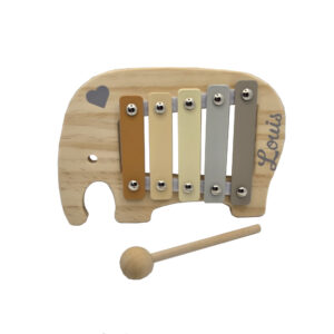 Xylophone ÉlÉphant en Bois – Jouet Musical Personnalisé avec Prénom