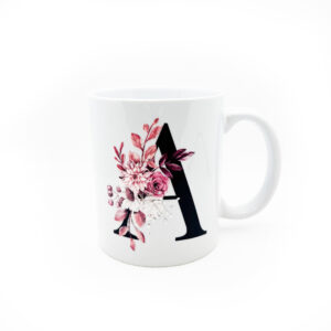 Tasse en Céramique – Lettre Fleurie Personnalisée