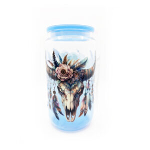 Verre avec Paille Réutilisable – Motif bison