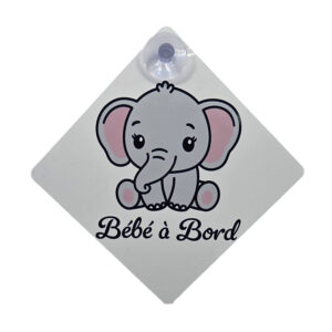 Pancarte “Bébé à Bord” – Petit Éléphant Trop Mignon 🐘