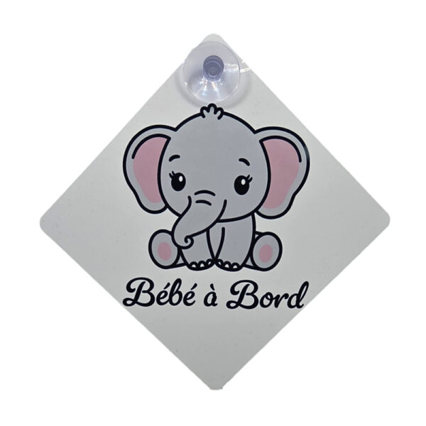 Pancarte “Bébé à Bord” – Petit Éléphant Trop Mignon 🐘