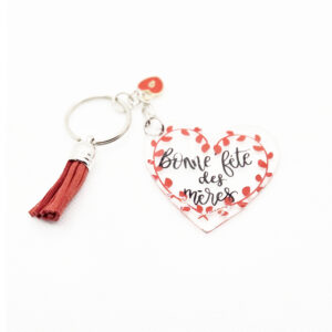 Porte-clés cœur – Cadeau unique Fête des Mères