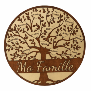 Arbre généalogique en bois personnalisé – “Ma Famille”