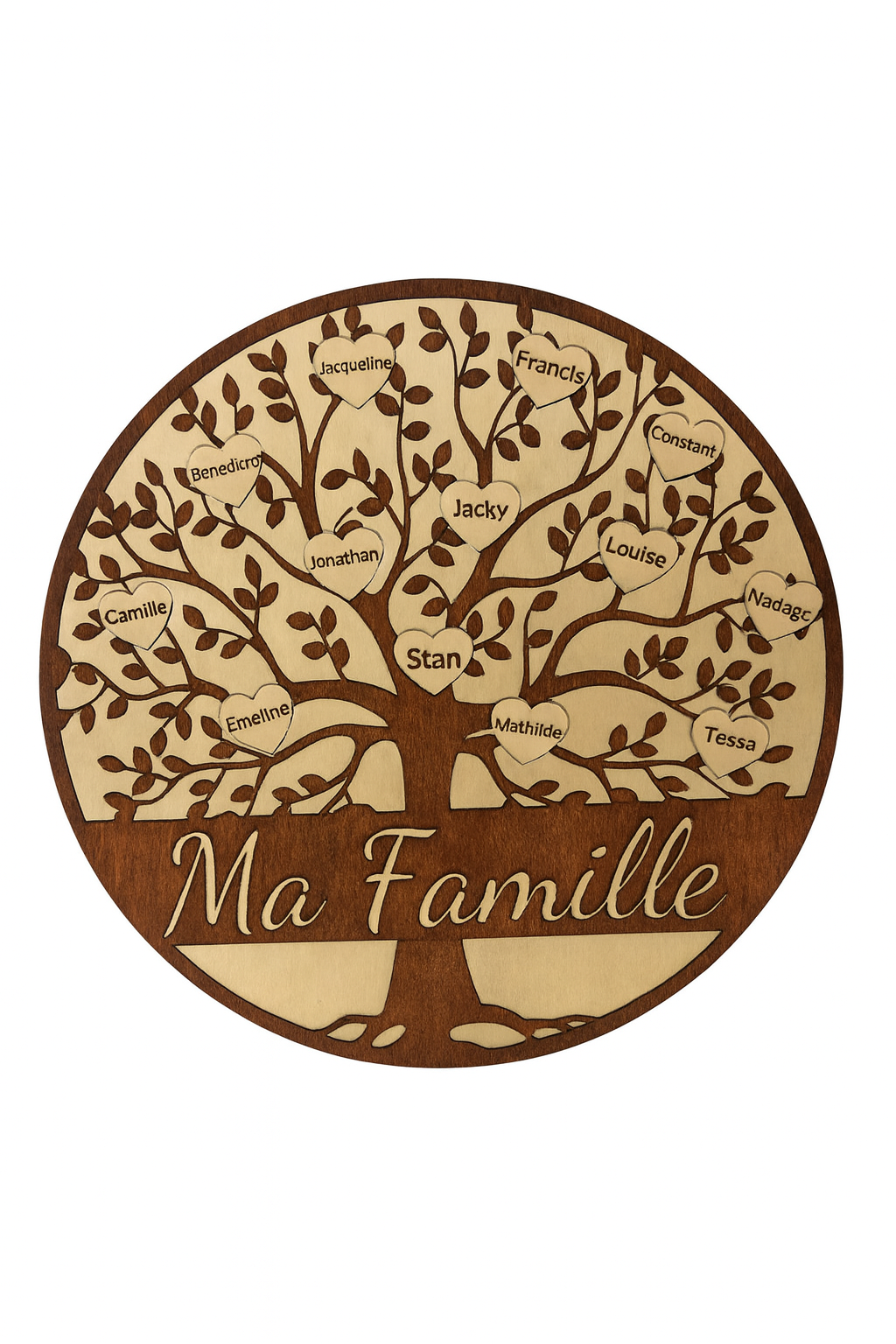 Arbre généalogique en bois personnalisé – “Ma Famille”
