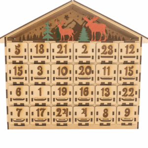 🦌 Calendrier de l’Avent en bois – Chalet des rennes 🎄