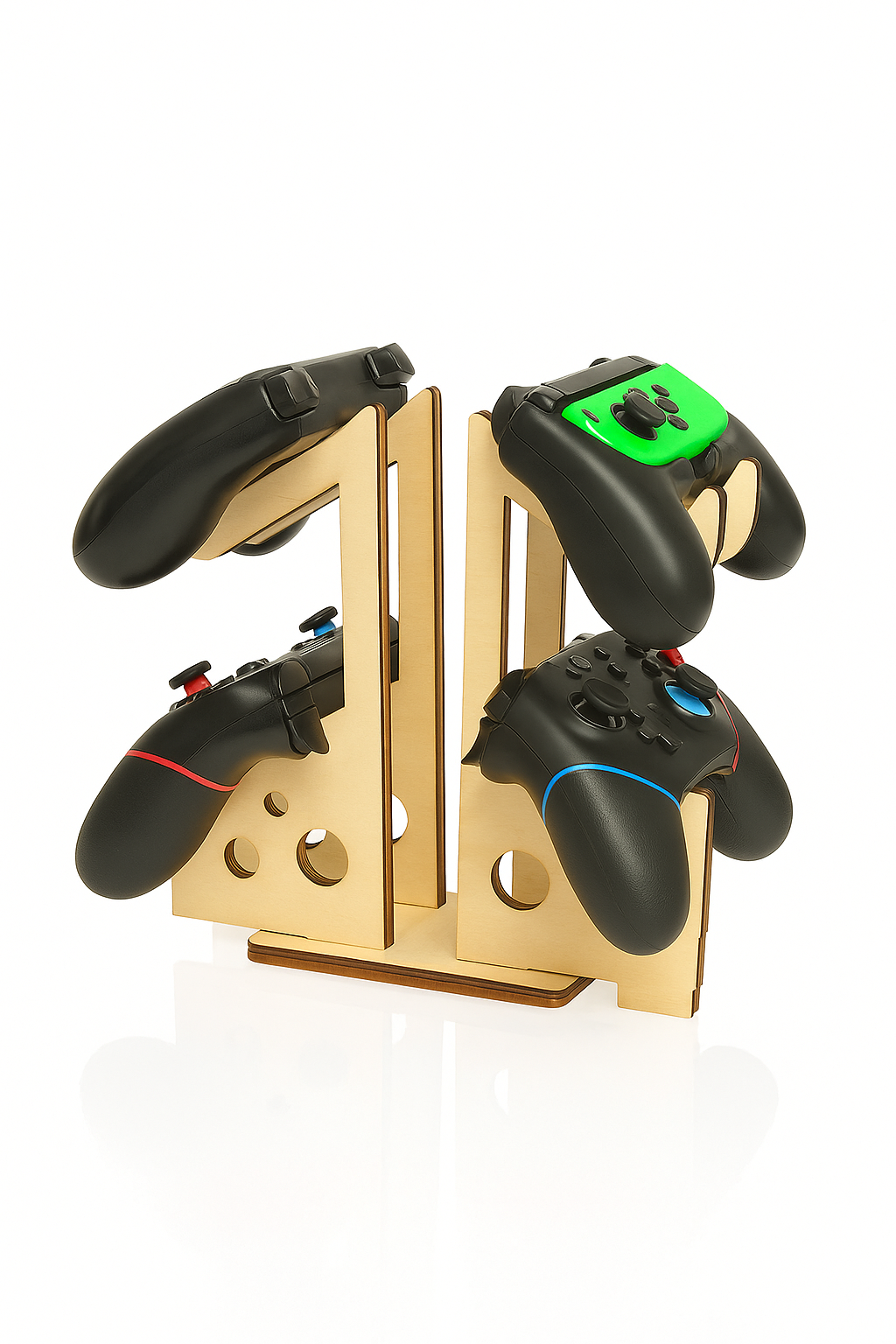 🎮 Support manettes en bois – 4 emplacements