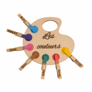 🖌️ Palette d’apprentissage des couleurs – Jeu éducatif en bois