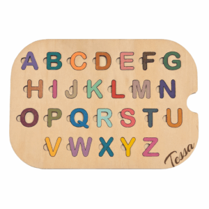 🧩 Puzzle alphabet en bois personnalisé – Apprentissage ludique des lettres