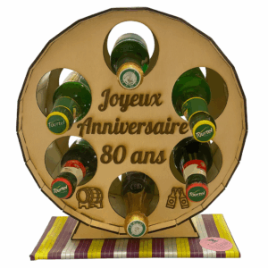 Support Cadeau en Bois – Porte-Bouteilles Personnalisé