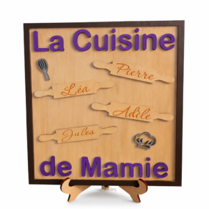 Plaque décorative personnalisée en bois – La cuisine de Mamie