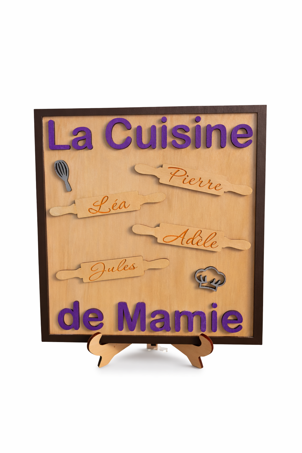 Plaque décorative personnalisée en bois – La cuisine de Mamie