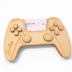 🎮 Support carte cadeau en bois – Manette gaming personnalisée