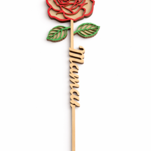 Rose décorative « Maman » en bois – Fête des mères
