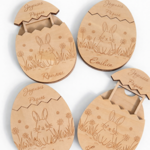 Œuf de Pâques en bois personnalisé – Boîte à billets originale