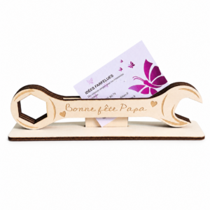Support carte cadeau en bois – Bonne fête Papa