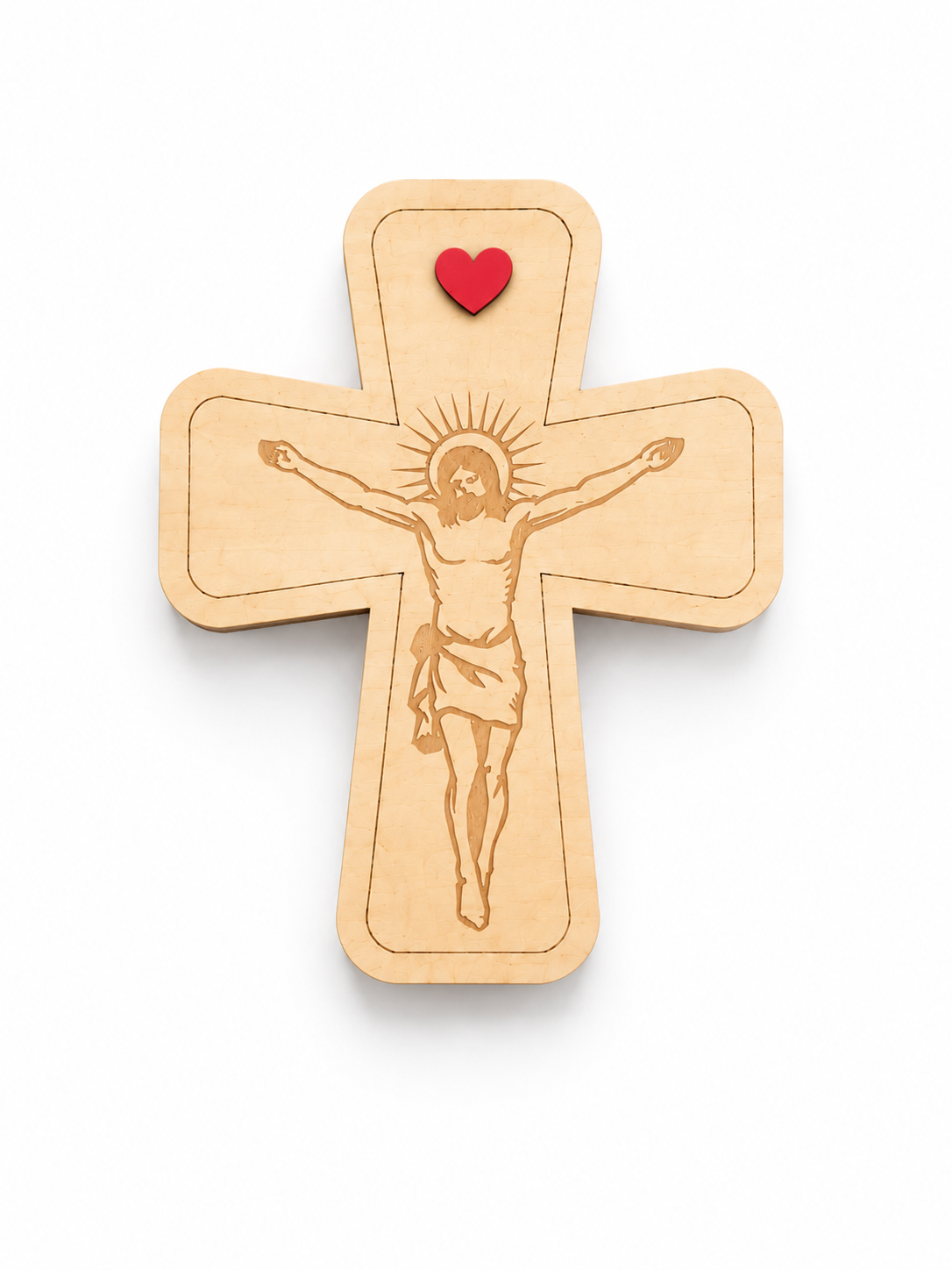 Boîte chapelet en forme de croix personnalisée – Gravure Jésus – Image 2