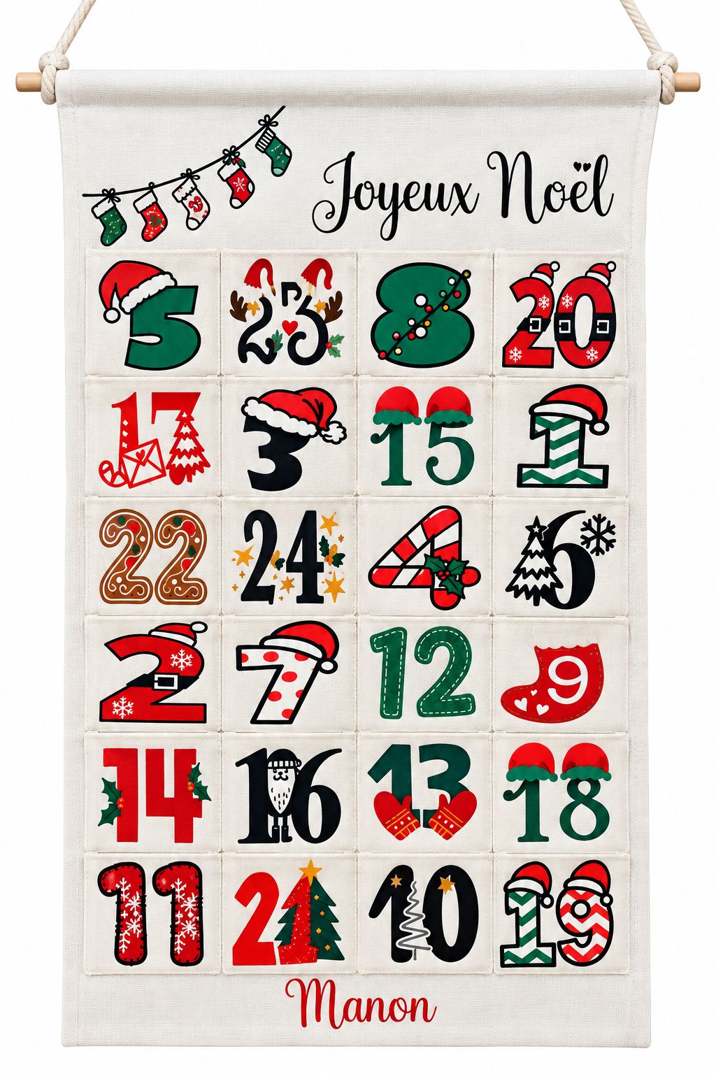 🎄✨ CALENDRIER DE L’AVENT PERSONNALISÉ – COLLECTION NOËL ✨🎄